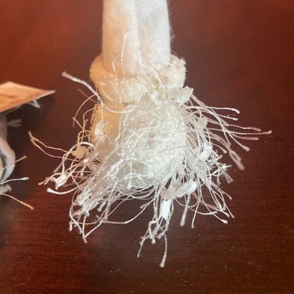 Set Of 2  Christmas wood and fabric tomte girls Hanging Ornaments  Felt Hats - Picture 12 of 16